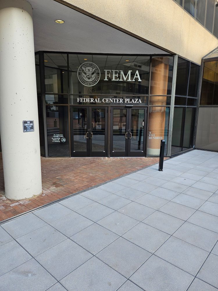 The front of FEMA headquarters in Washington, DC 