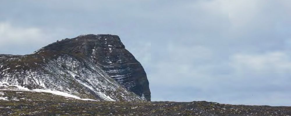 A cliff that drops off sharply 