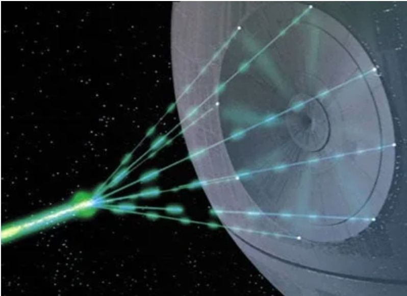 The death star's main gun firing. 