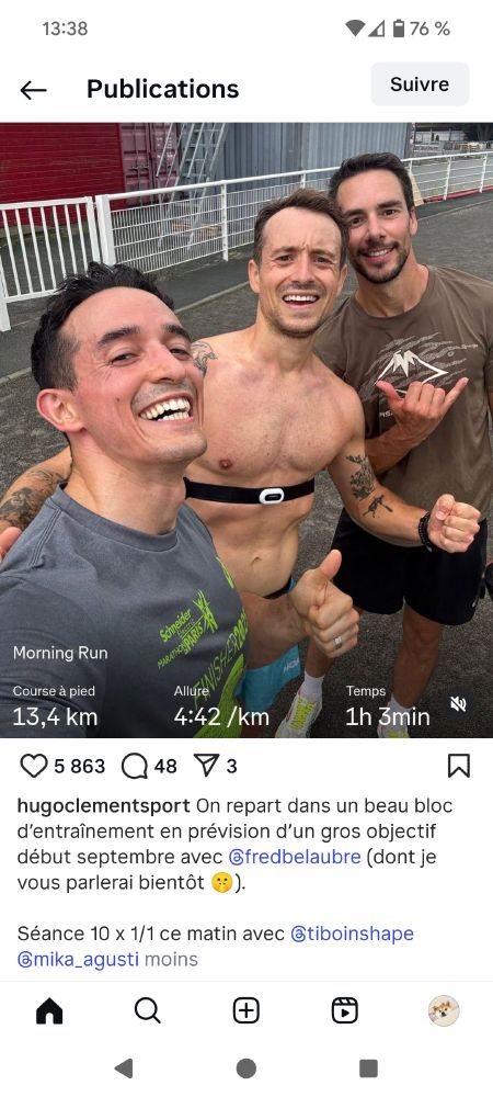 Hugo Clément fait son footing avec Tibo Inshape