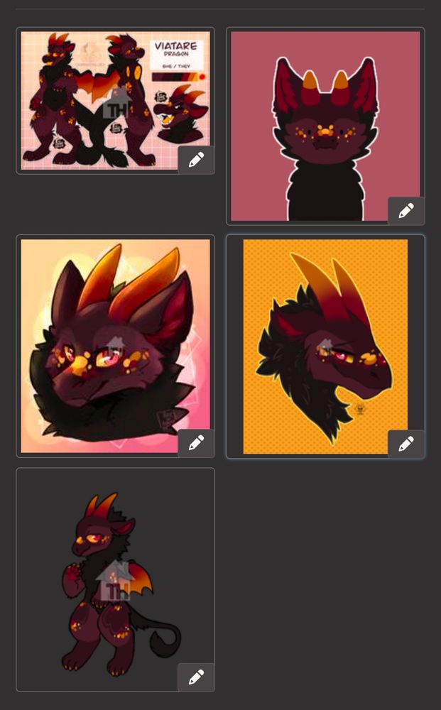 Toy house page of an anthro fluffy dragon for sale