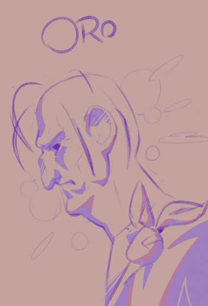 Side profile of Oro from Street Fighter