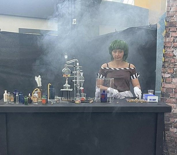 This performer in the Glasgow Willy Wonka Experience, stationed behind a small table bearing a few glass retorts and bottles, wearing a jade-green wig and unforgettably grim expression, became known colloquially as 'Meth Lab Oompa Loompa' 