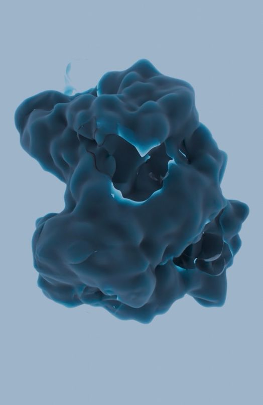 A blue cloud of gas