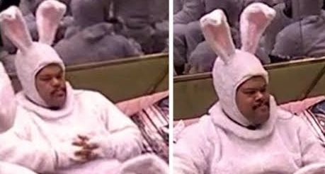 Babu no bbb vestindo uma fantasia de Coelho 
