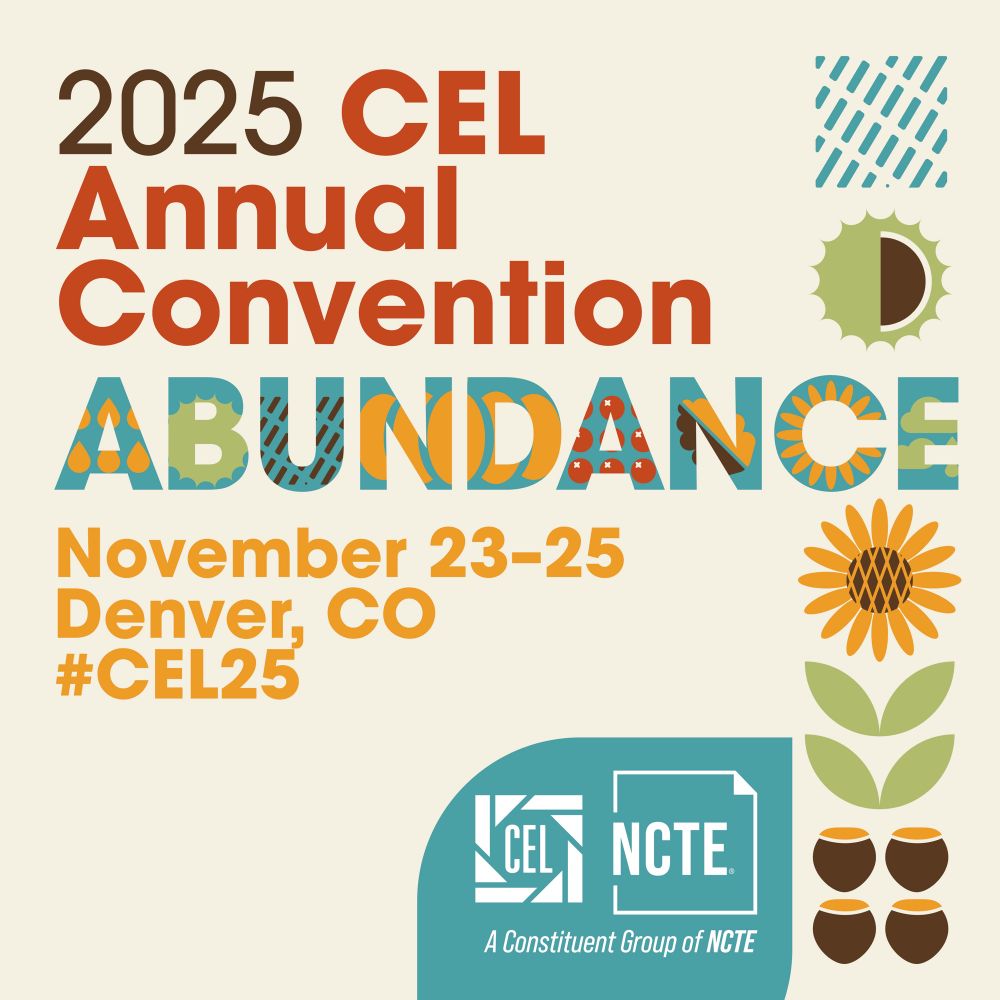2025 CEL Annual Convention: Abundance. November 23-25. Denver, Colorado. #CEL25. The logo has nature images including rain, sun, a sunflower, leaves, and acorns in yellows, greens, and browns.