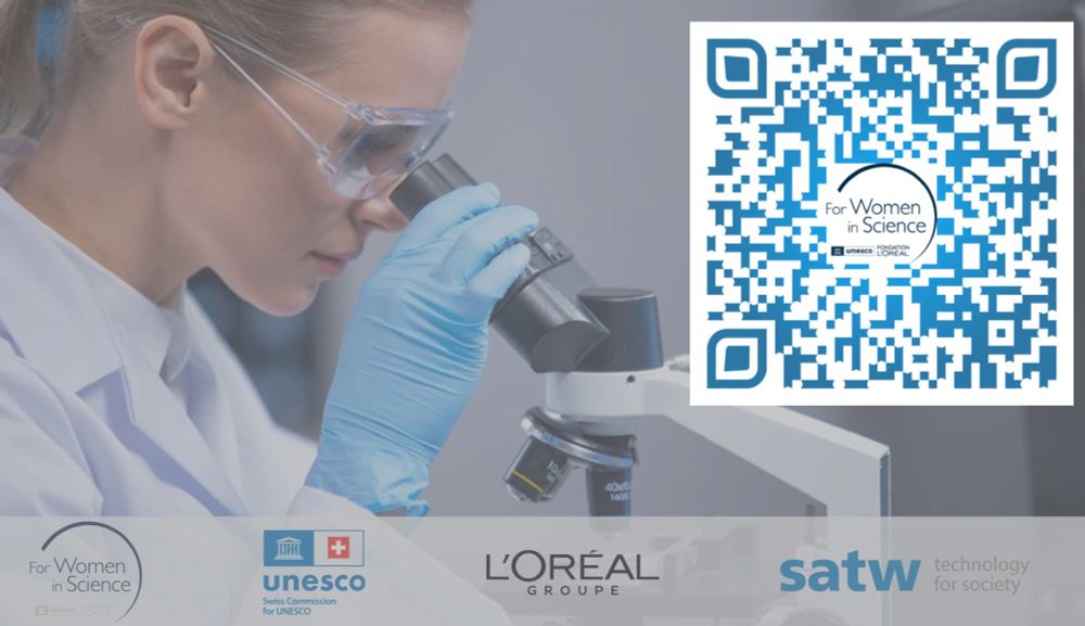 QR code linking to application landing page for funding opportunities for Women in Science.