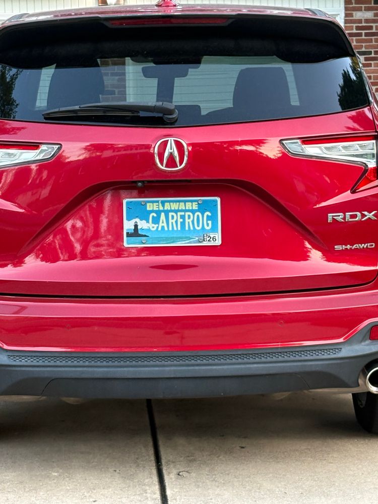 License plate: CARFROG
