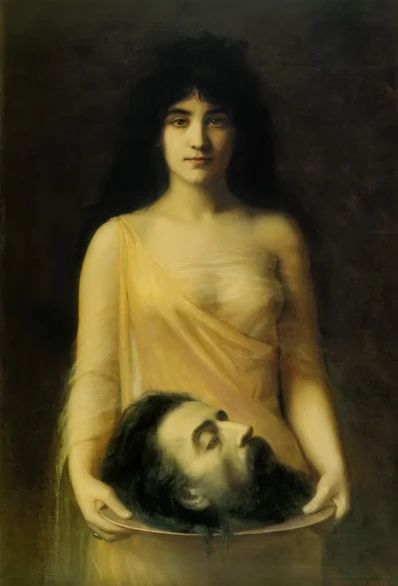 Salome holding Herrod's head on a platter, Oil
