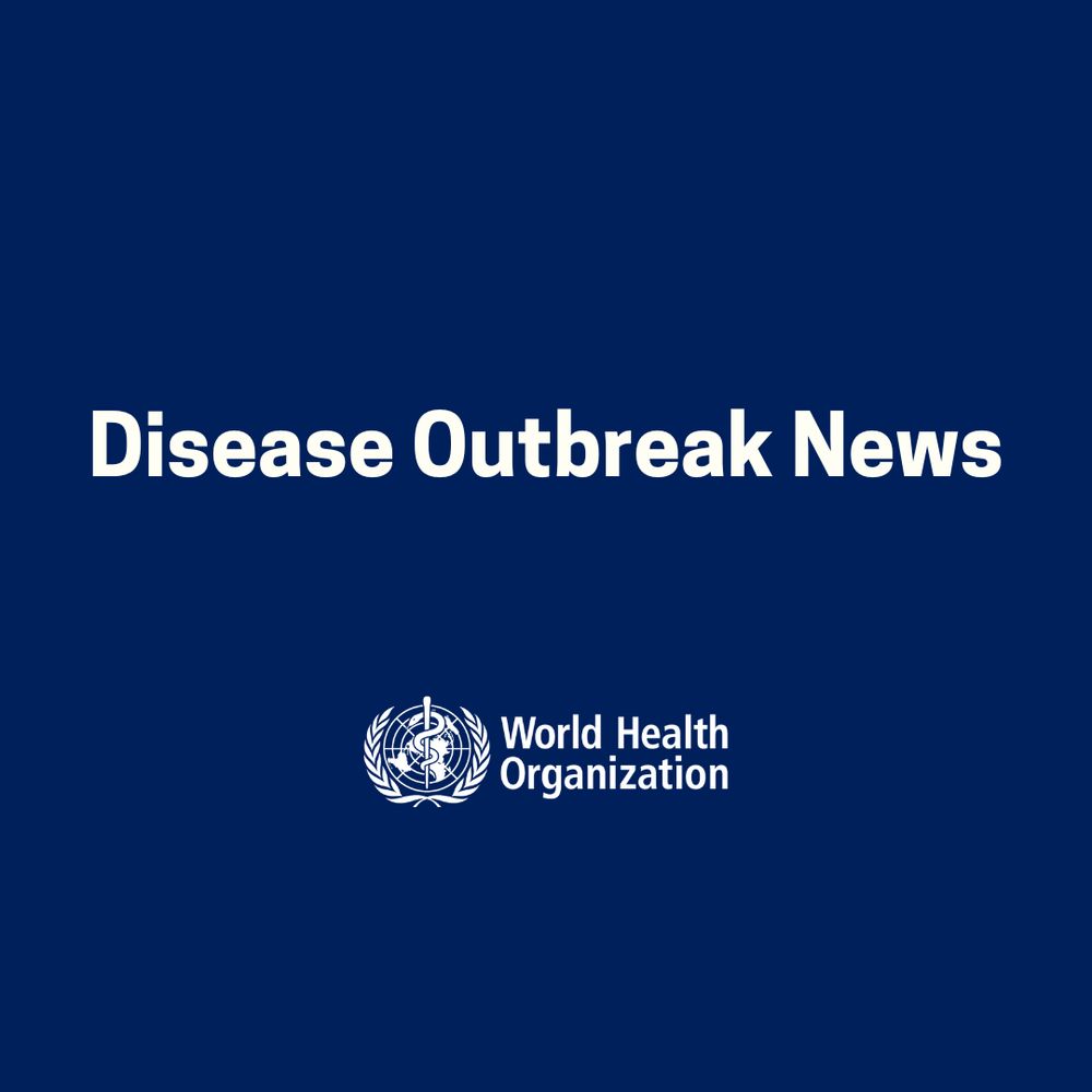 "Disease Outbreak News" is written in white on a blue background.
