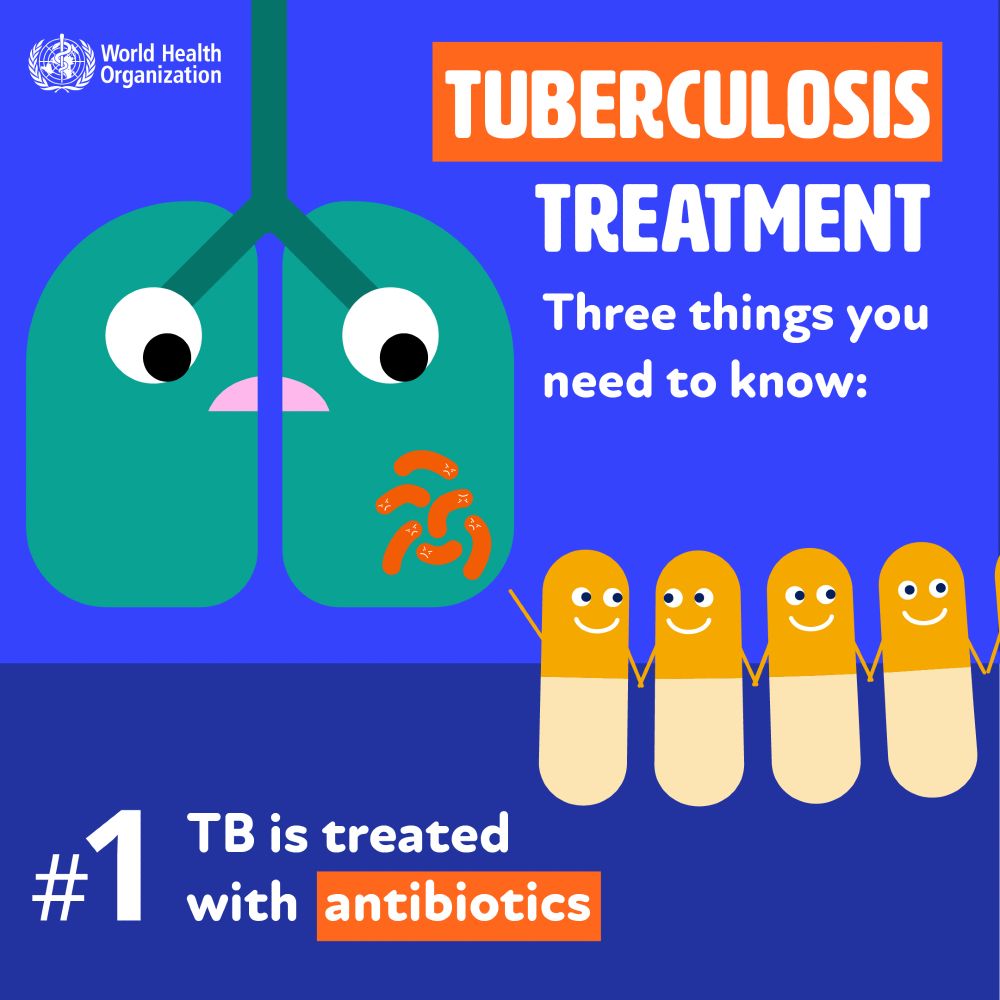 Tuberculosis treatment.
Three things you need to know:
#1 TB is treated with antibiotics