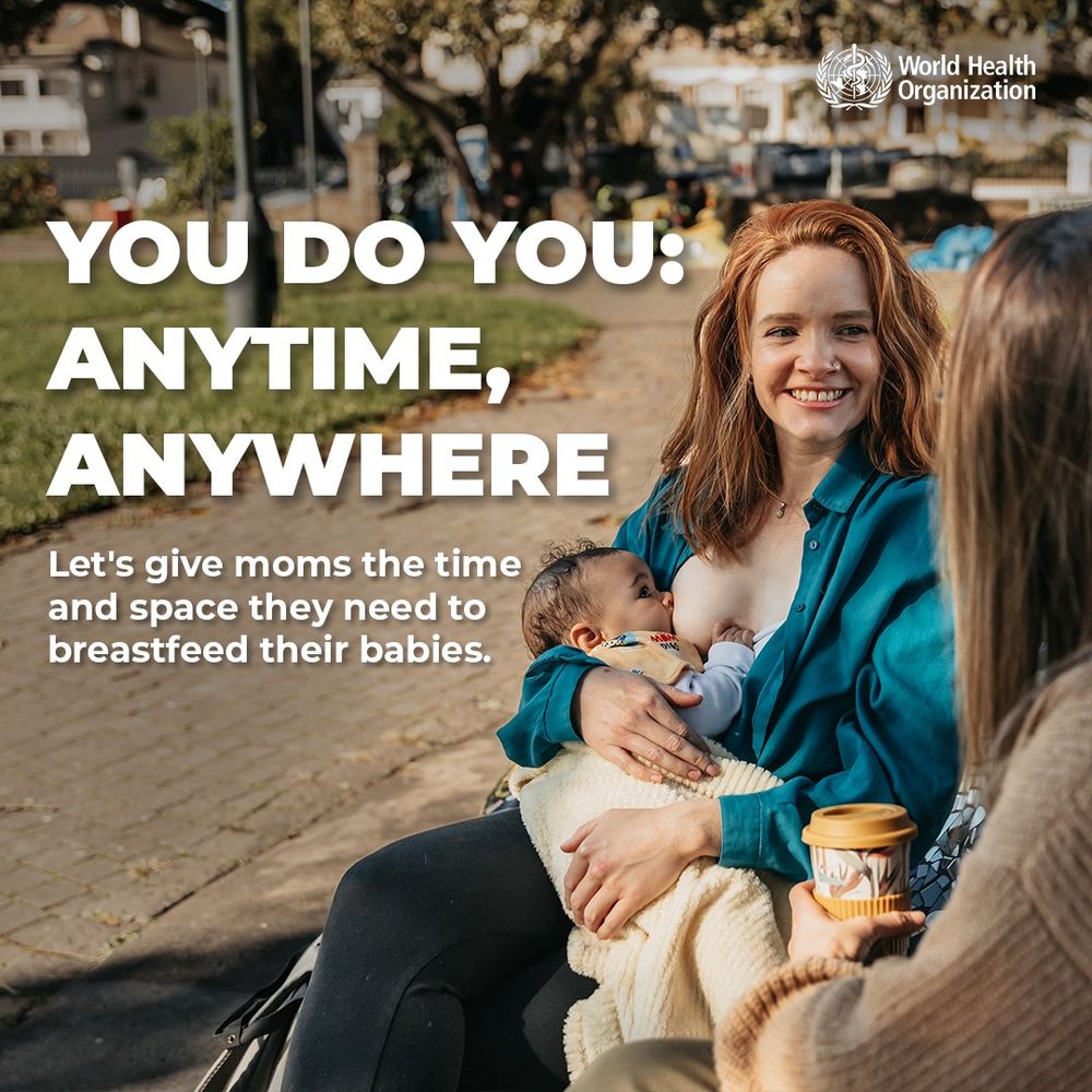 Image of a breastfeeding mother with child. Text reads 'You do you: anytime, anywhere. Let's give moms the time and space they need to breastfeed their babies.'