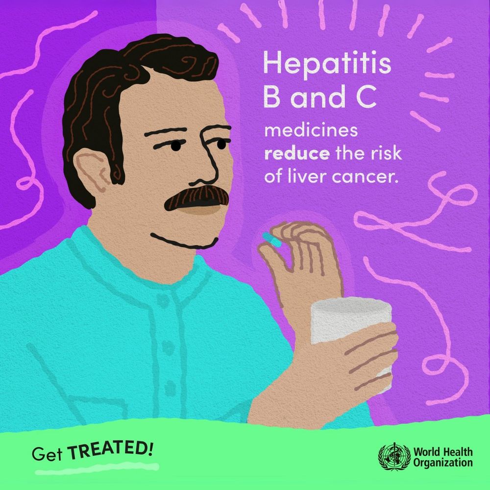 Text reads: "Hepatitis B and C medicines reduce the risk of liver cancer. Get TREATED!"