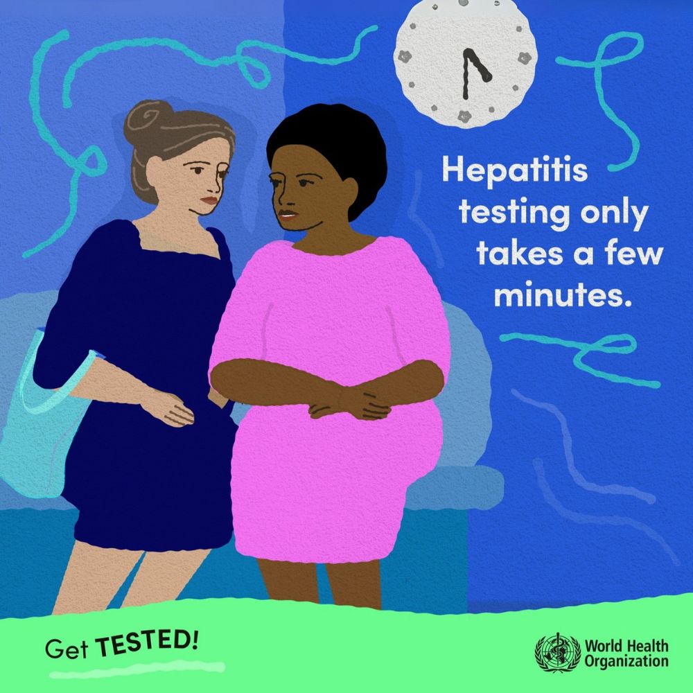 Text reads: "Hepatitis testing only takes a few minutes. Get TESTED!"