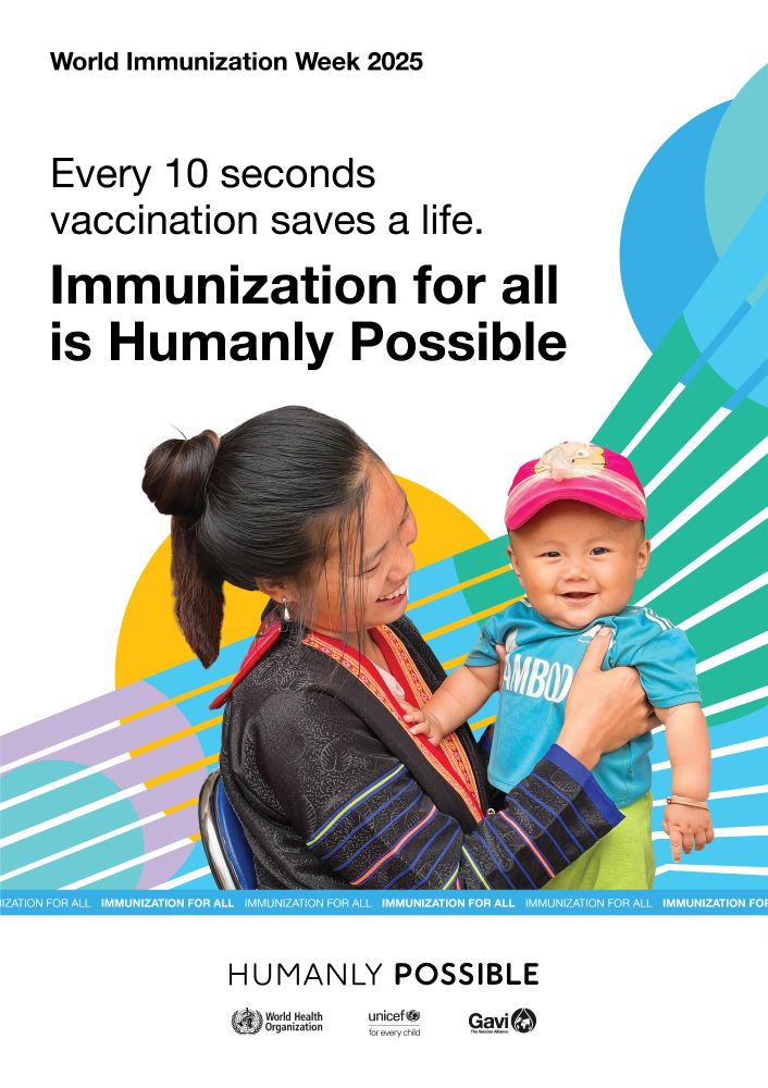 Every 10 seconds vaccination saves a life.
Immunization for all is Humanly Possible