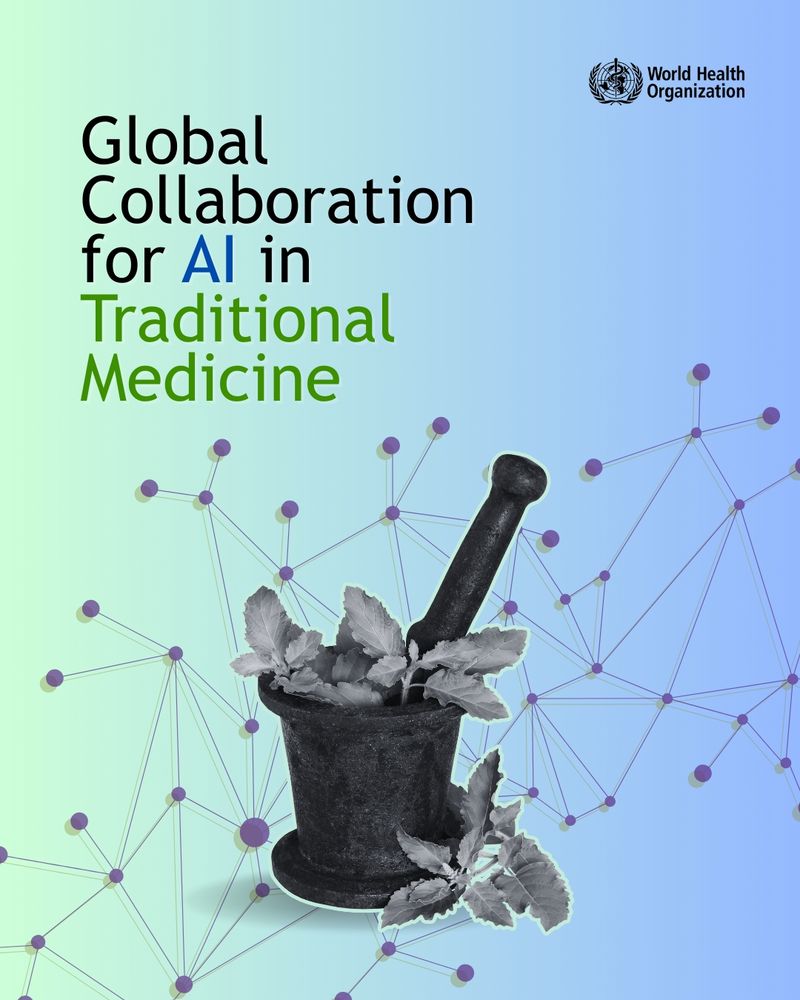 A poster with the title 'Global Collaboration for AI in Traditional Medicine.'
