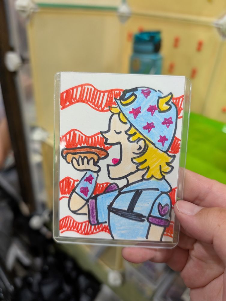Johnny Joestar eating a 100% beef all American hot dog
