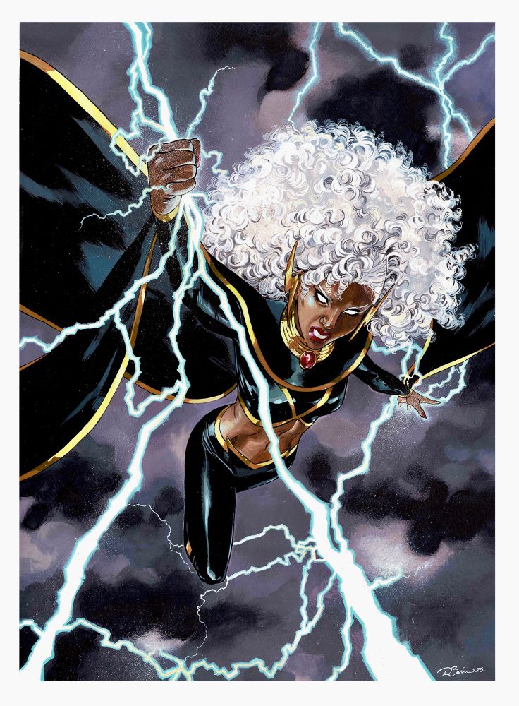 Storm. 18x24”, gouache and acrylic mediums on 100% cotton, hot-pressed paper (300 gsm). Danica Brine, 2025