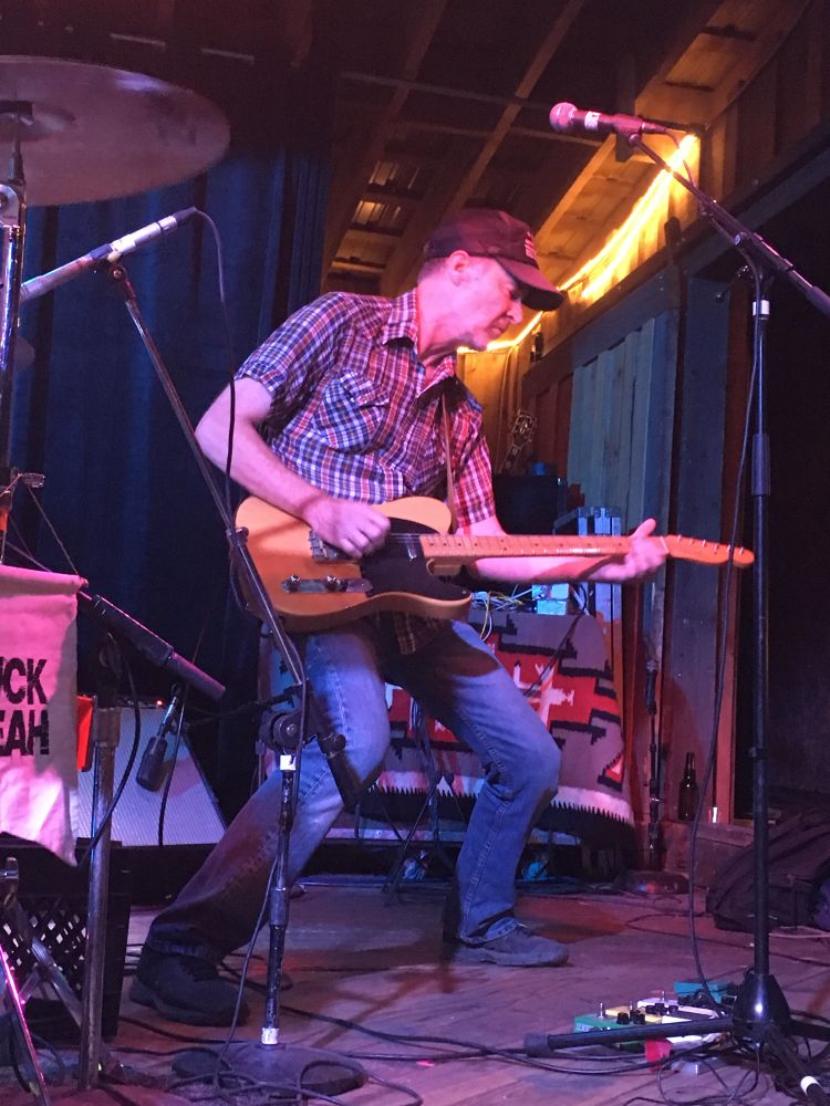 Tony “Nascar” Asnicar of The Railbenders playing guitar at the Lion’s Den in Pinetop, AZ, August 24, 2019