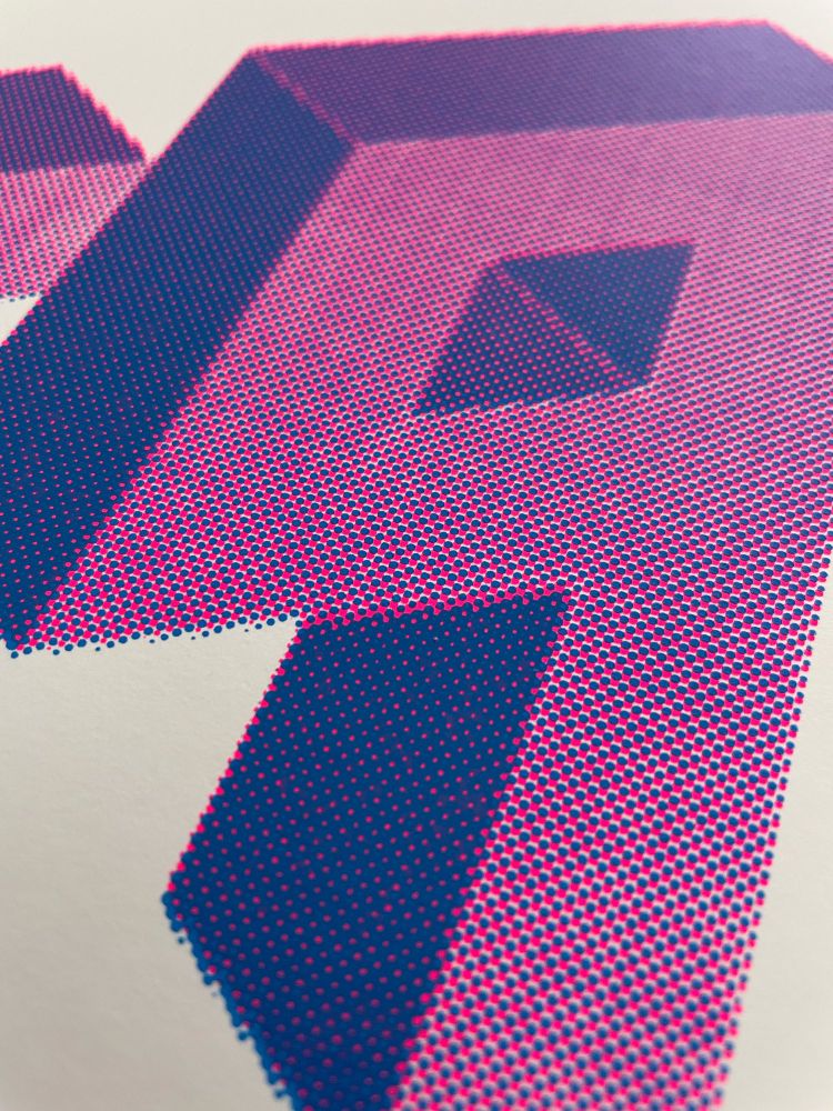 A close up of a screenprint