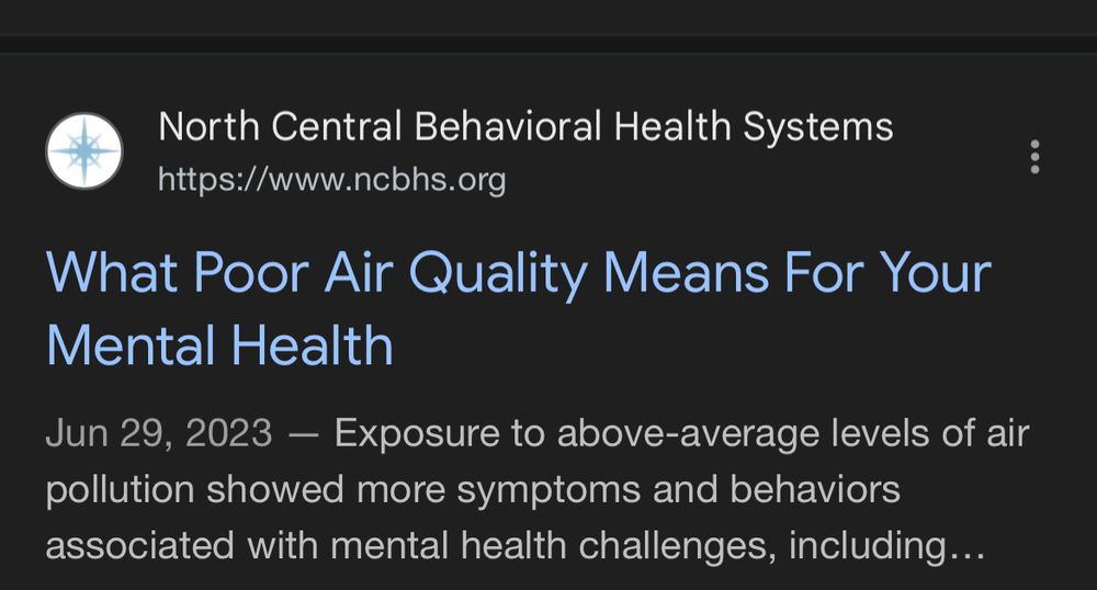 North Central Behavioral Health Systems
https://www.ncbhs.org
What Poor Air Quality Means For Your Mental Health
Jun 29, 2023 - Exposure to above-average levels of air pollution showed more symptoms and behaviors associated with mental health challenges, including...