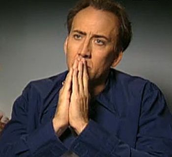 Nic Cage pondering hard.