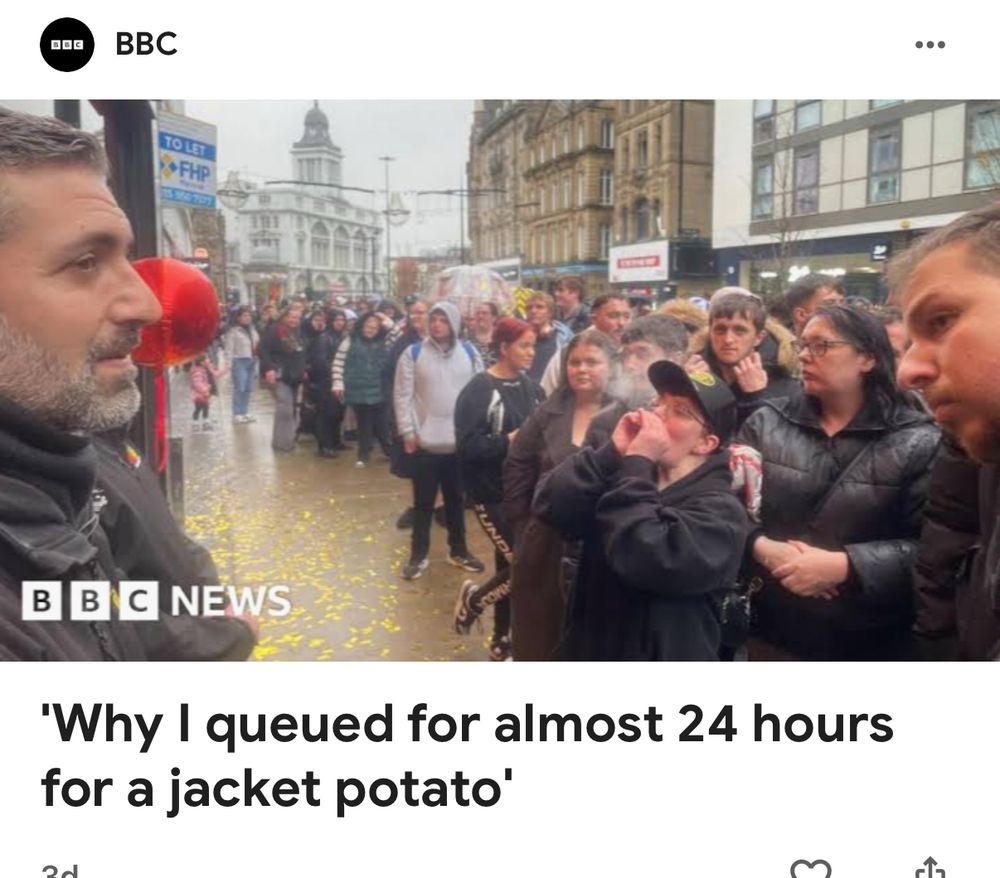 ‘Why I queued for almost 24 hours for a jacket potato ’ 
