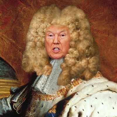 Trump as Louis XVI "The Sun King". 