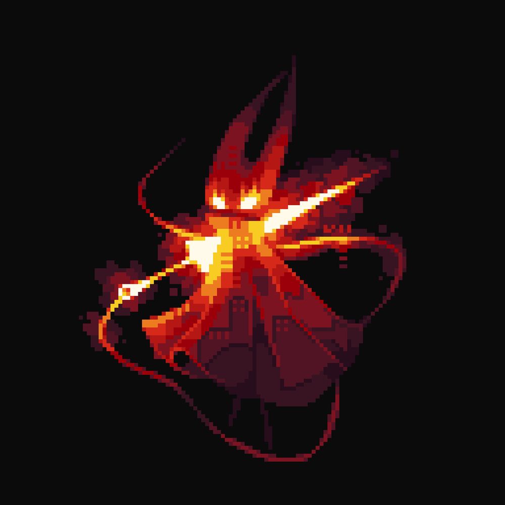 Pixel art depicting Hornet,  the main character from the game Hollow Knight: Silksong