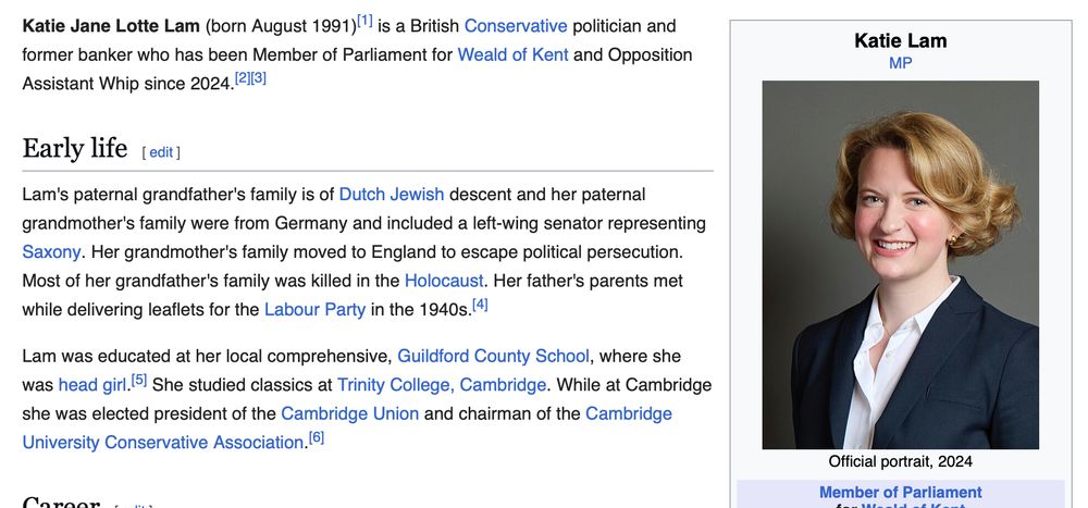 Wikipedia entry on Katie Lam