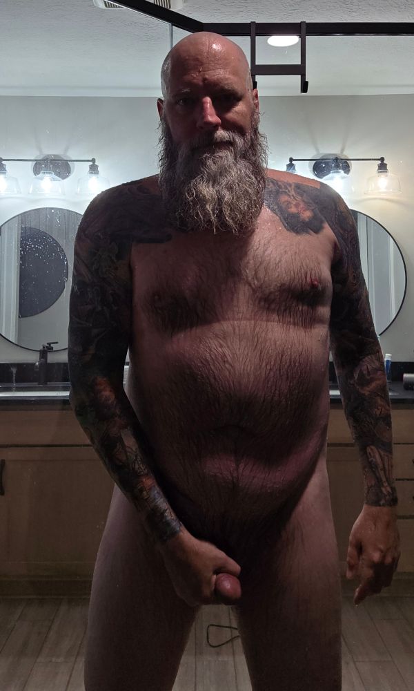 Me standing in the shower with my hand on my cock