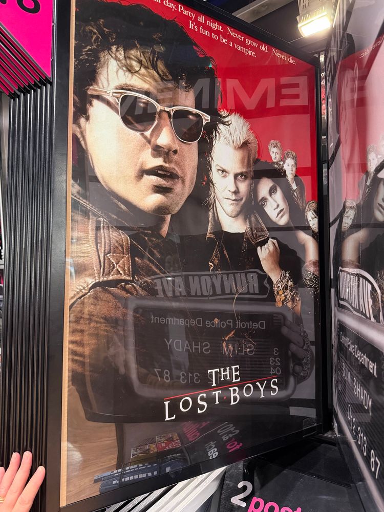A poster for The Lost Boys on display in HMV