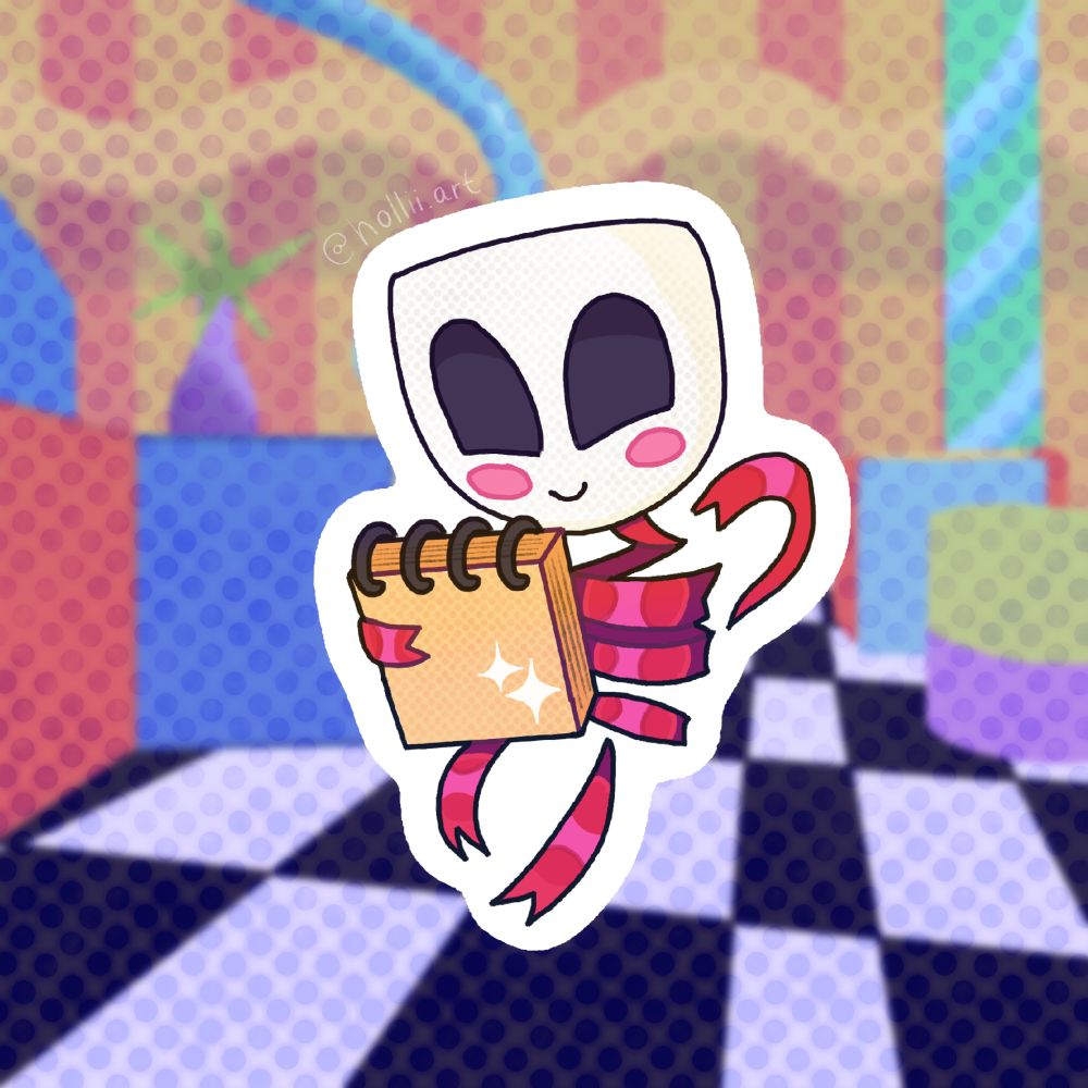gangle holding a sketchbook sticker :) 