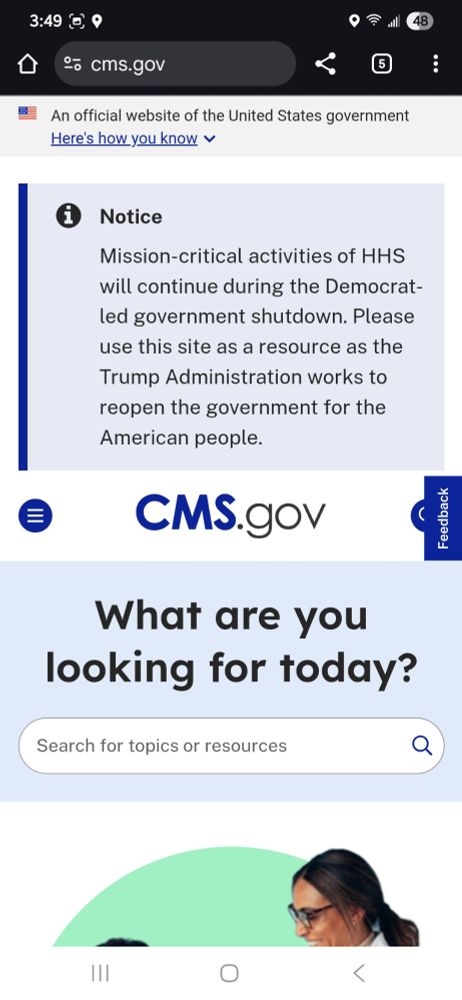 Lying stating democrat-led shut down. CMS