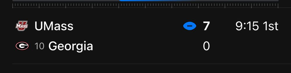UMass’ scoreboard ahead of Georgia