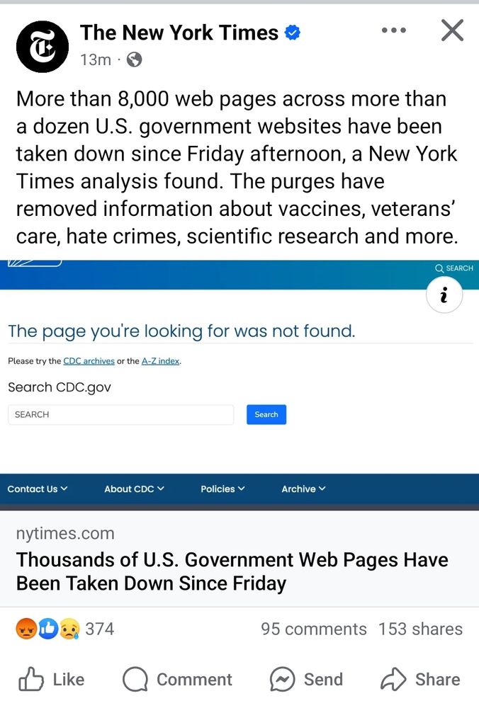 News: Trump removes 8000 web pages across government websites, including health and education