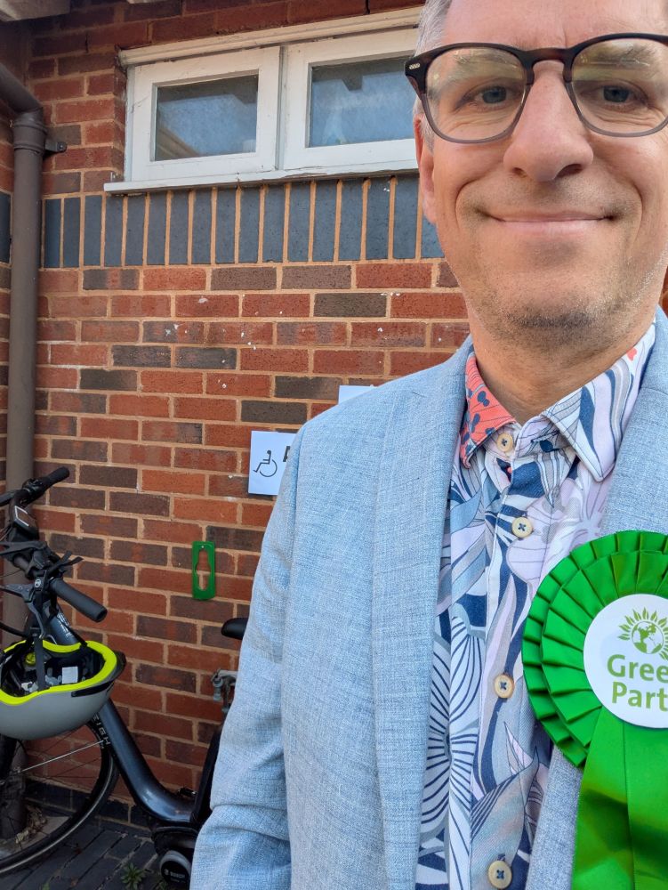 Me at the polling station with my bike #bikesatpollingstations