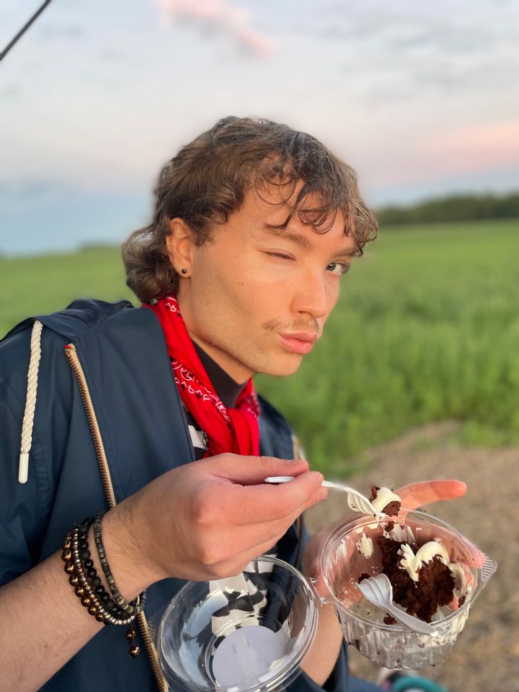 photo of me in a sunset cornfield