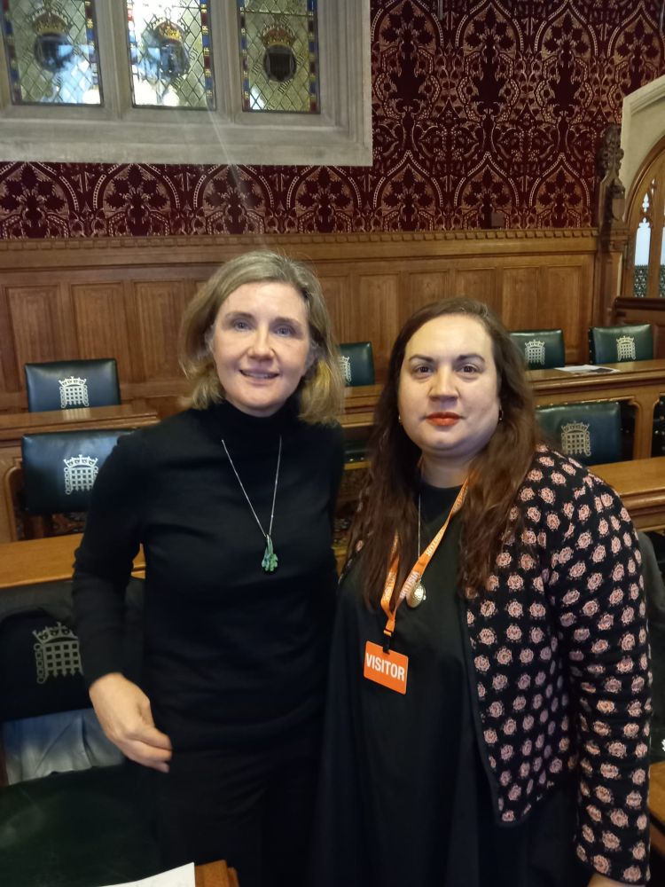 Lucia and dr Beccy Cooper MP at the appg for gambling reform.