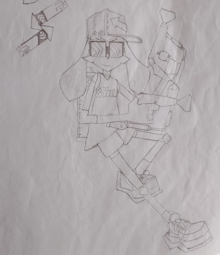 Inkling girl with splatoon 2 gear.