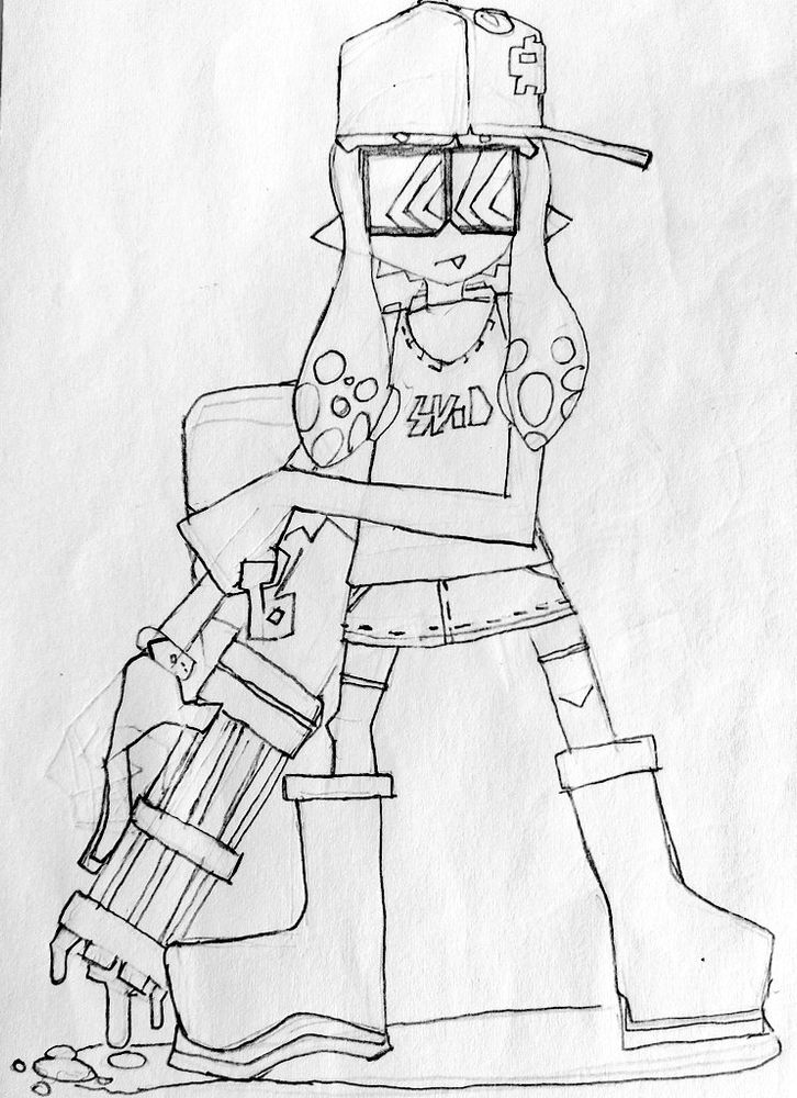 Inkling girl with a splatling !