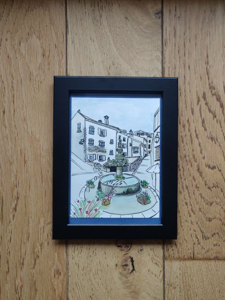 La même aquarelle encadrée 