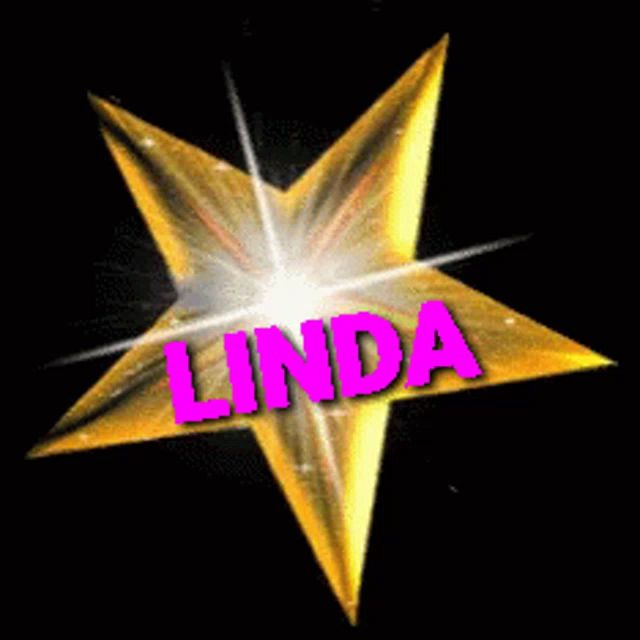 a gold star with the name linda written on it