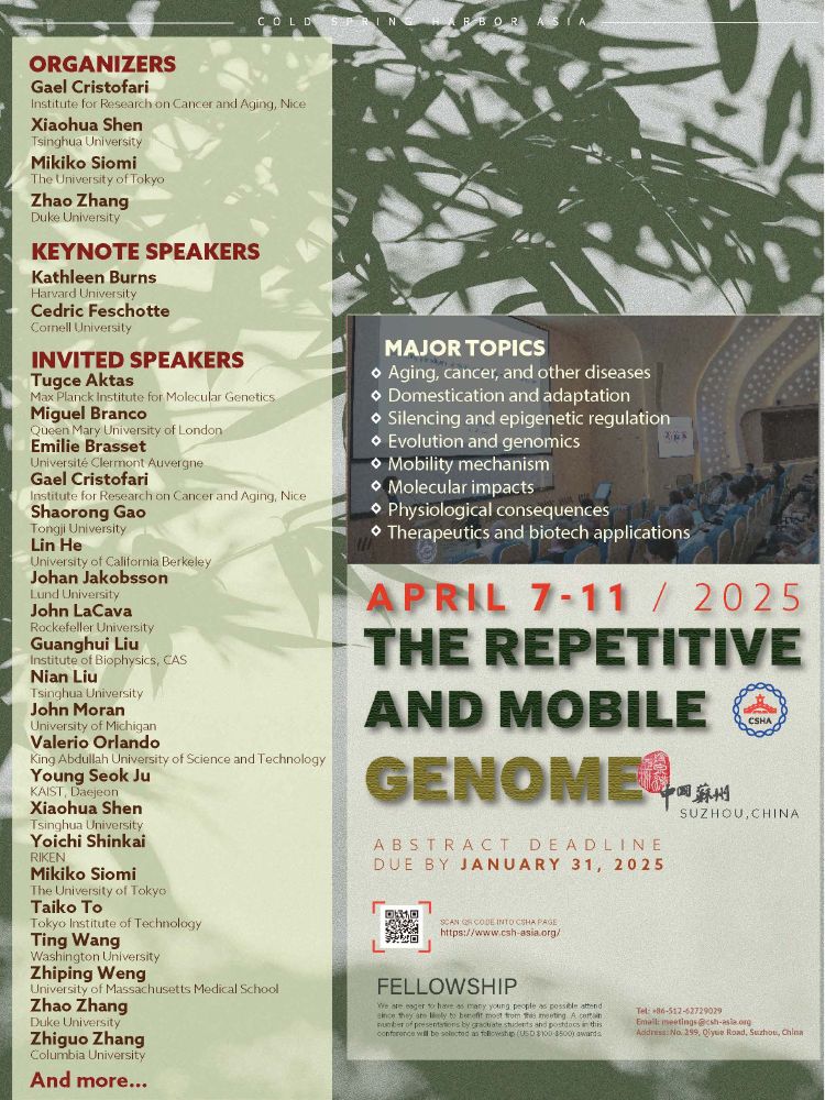 CSH-Asia "The Repetitive and Mobile Genome" meeting announcement poster