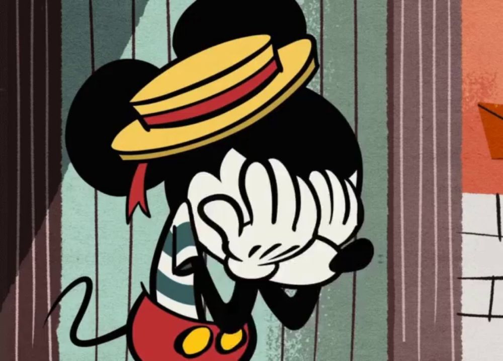 a cartoon of mickey mouse wearing a hat