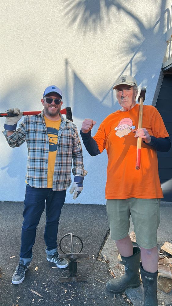 Two urban lumberjacks wearing great t-shirts