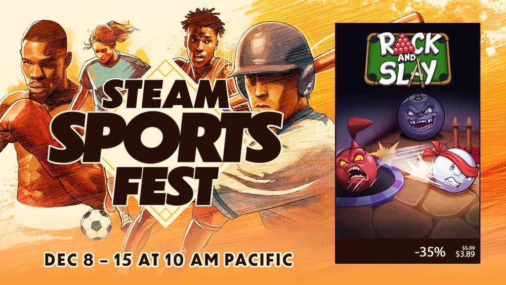 My billiards roguelike Rack and Slay is on sale during Steam Sports Fest!