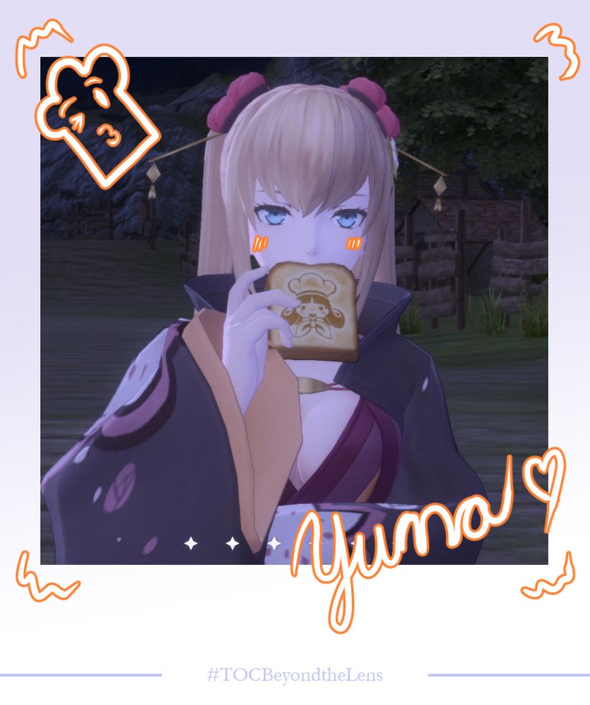 Yuna eating bread