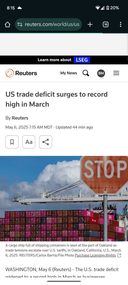 A Reuters news story about how duh we lost the trade war