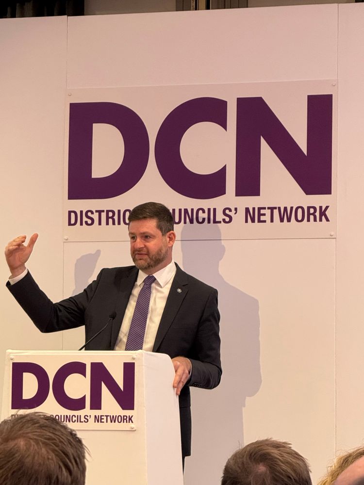 Minister for Local Government Jim McMahon MP giving a speech to the District Councils Network Conference.